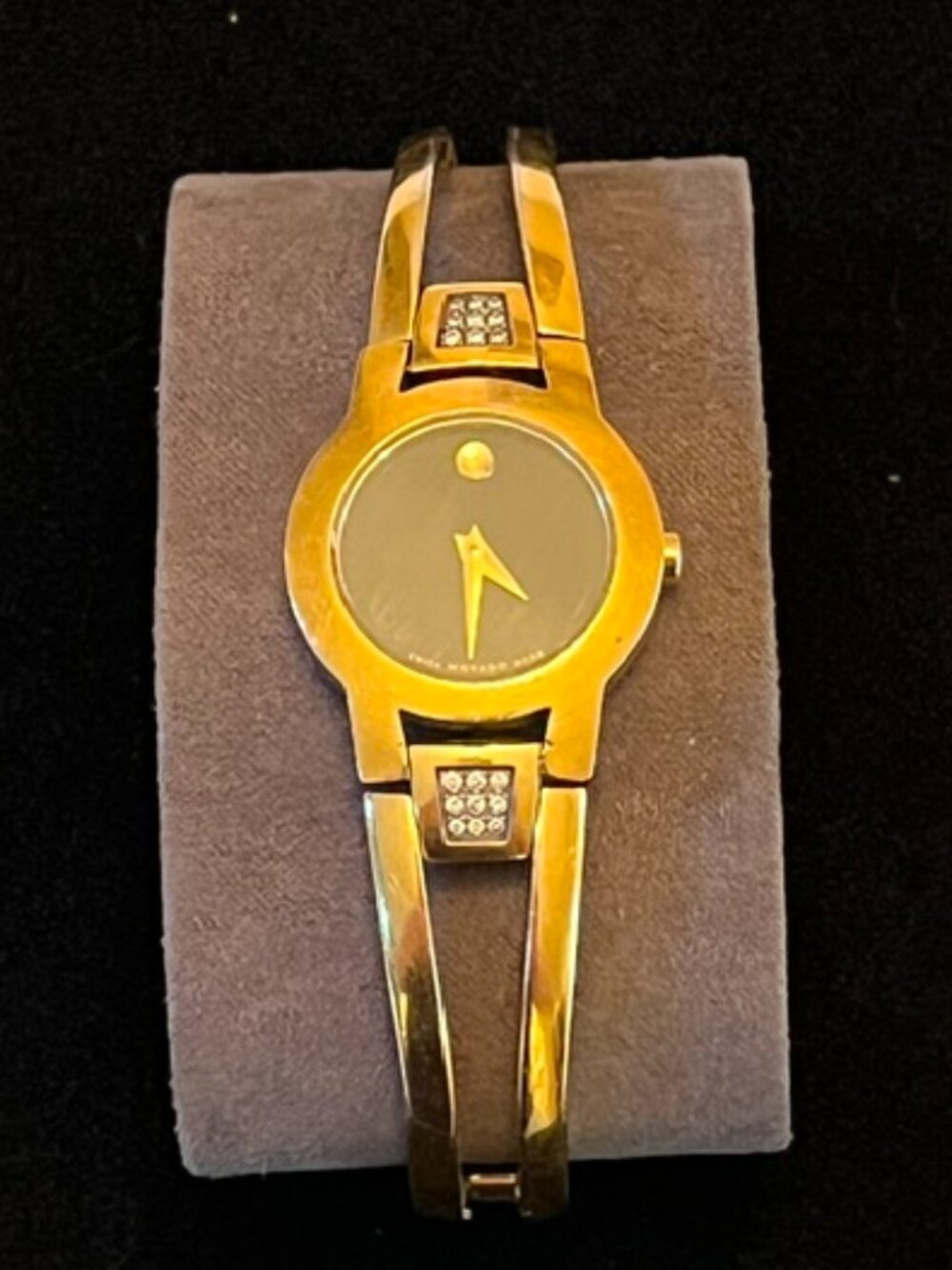 MOVADO | Amorosa Black Museum Dial Diamond Accents-NEW Battery